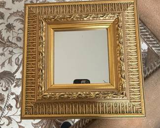 Ornate Gold Tone Gilt Frame Square Mirror