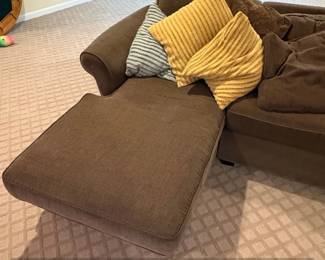 Brown Fabric Sectional Sofa with Chaise and Ottoman second image