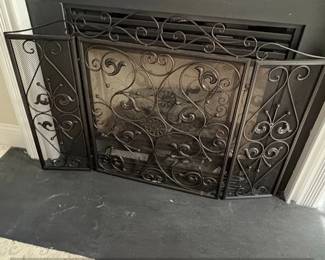 Ornate Scrollwork ThreePanel Fireplace Screen