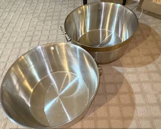 Vintage Metal Ice Bucket or Planter with Brass Trim  available second image