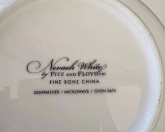 Fitz and Floyd Nevaeh White Fine Bone China Pasta Bowl second image