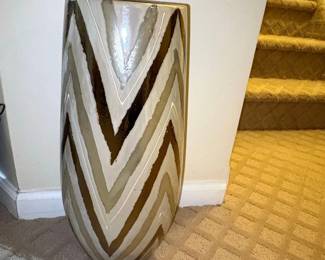 Chevron Pattern Ceramic Vase