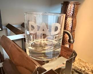 Etched Glass Dad Juice Rocks Glass