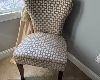 Wingback Accent Chair with Geometric Pattern Upholstery