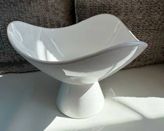 White Ceramic Pedestal Bowl