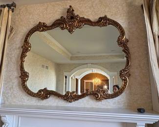 Ornate Giltwood Rococo Style Wall Mirror