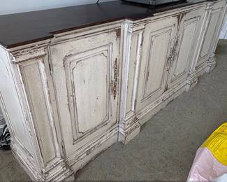 Distressed Farmhouse Sideboard Console Table with Fluted Columns third image