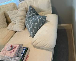 Cream Sectional Sofa with Gold Legs third image