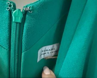 Tahari Arthur S. Levine Teal VNeck Sleeveless Sheath Dress second image
