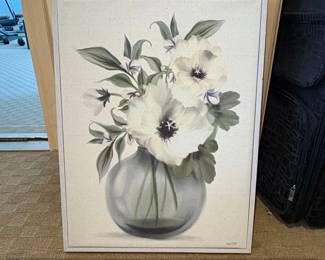House Fenway White Anemone Floral Canvas Art