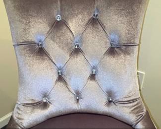 Tufted Velvet Dining Chairs with Crystal Accents  5 available second image