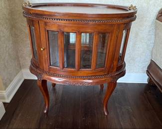 Antique Mahogany Oval Drinks Cabinet or Tea Table