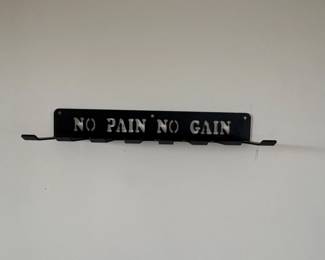 NO PAIN NO GAIN Wall Mount Barbell Holder