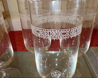 Vera Wang for Wedgwood Crystal Grosgrain Pattern Footed Tumblers with Tray second image