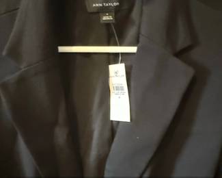 Ann Taylor Womens Black SingleButton Blazer and pants with GoldTone Buttons second image