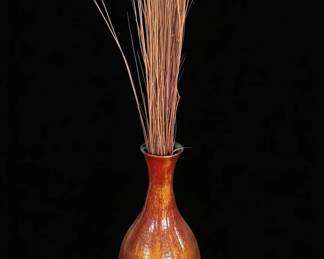 Large Ceramic Floor Vase with Dried Stems