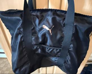 Puma Womens Black Nylon Shopper Tote Bag with Rose Gold Logo second image