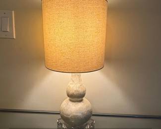 Textured Double Gourd Table Lamp with Acrylic Base