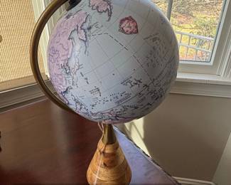 Vintage Replogle World Classic Series Globe with Wooden Base