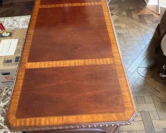 Mahogany Partners Desk with Leather Inlay second image