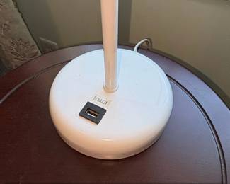 Simple Designs White Stick Lamp with USB Charging Port second image