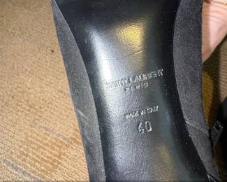 Saint Laurent Paris Jill CrystalBuckle Leather Ankle Boots second image