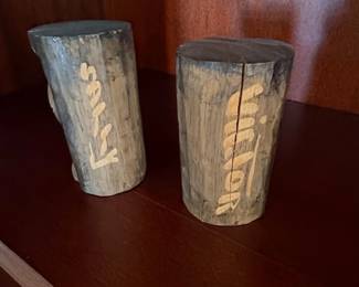 Jamaican Hand Carved Wood Couple Statues second image
