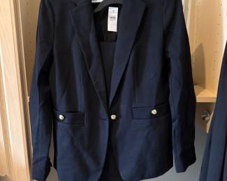 Ann Taylor Womens Black SingleButton Blazer and pants with GoldTone Buttons fourth image