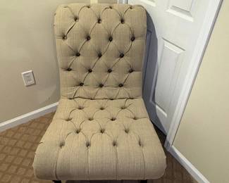 Tufted Slipper Chair with Casters second image