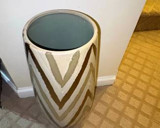 Chevron Pattern Ceramic Vase second image