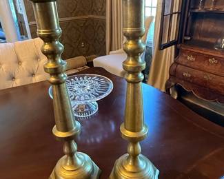 Vintage Brass Candlesticks Pair second image