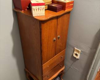Wooden Jewelry Armoire, smaller jewelry boxes.
