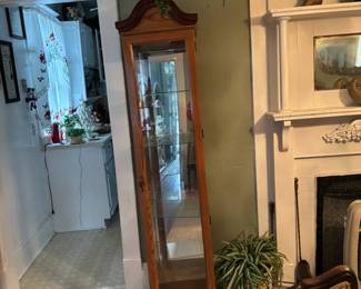 Light Brown Wooden Curio Cabinet