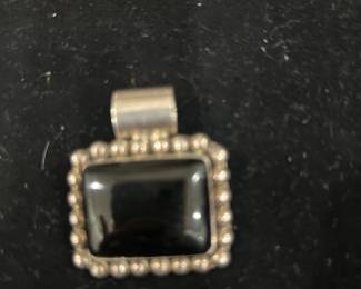sterling and onyx pendant 