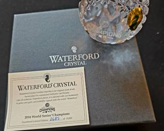 Waterford Crystal Chicago Cubs Workd Series Baseball - LE numbered