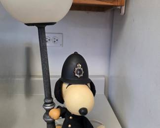 Vintage Snoopy Policeman Lamp - As Is