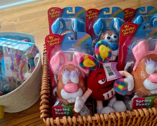Several Easter bunny Mr. Potato Heads