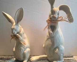Pair of Resin Bunnies