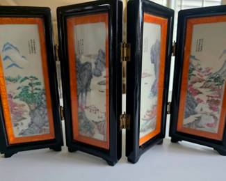 4 Panel Asian Tabletop Screen