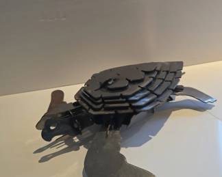 Hand forged stainless steel sea turtle 