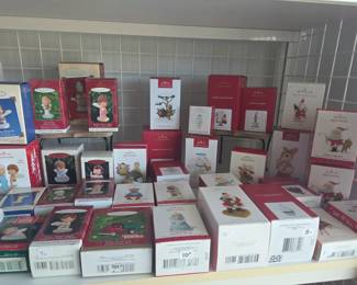Shelves of new Hallmark Christmas Ornaments - lots of new stock from previous sale