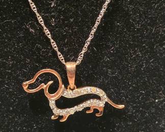 Sterling Silver Dachshund Necklace