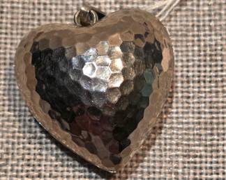 Sterling Silver Hammered Heart 