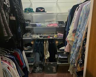 Racks of Women's & Men's Clothing - many new with tags