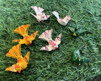 Many Vintage Erzgebirge Germany Easter Ornaments, Christian Ulbricht, Goula Folk Art ornaments, and wood folk art style ornaments.