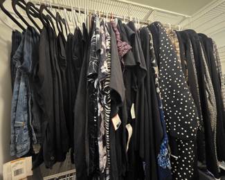 Racks of Women's & Men's Clothing - many new with tags