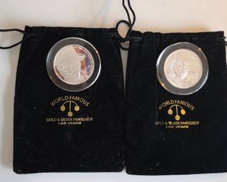 Last Vegas Pawn Stars Old Man & Chumlee Silver Coin/Tokens