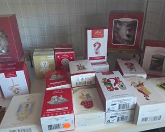 Shelves of new Hallmark Christmas Ornaments - lots of new stock from previous sale