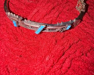 Victorian Era Turquoise Inlaid Bangle Bracelet