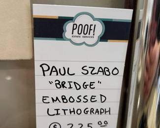 Paul Szabo "Bridge" Embossed Lithograph